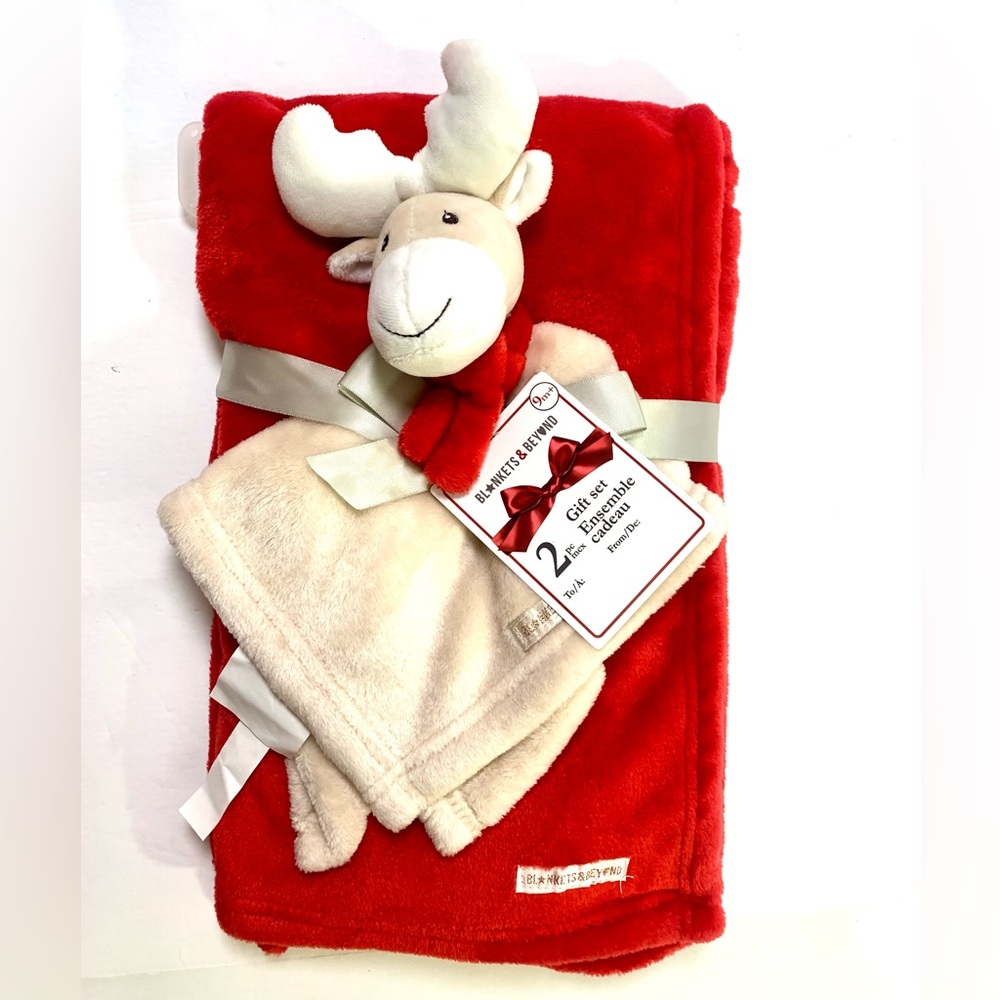 Moose Baby Blanket & Lovey Set NWT